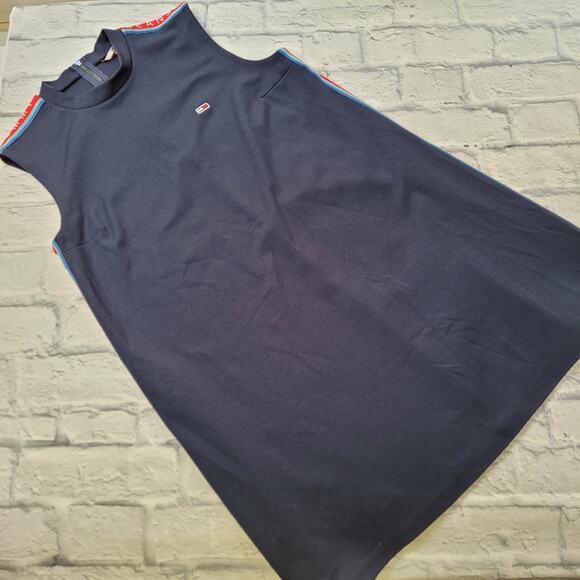 Tommy Jeans Navy Rainbow Trim Dress size Medium - Picture 4 of 12